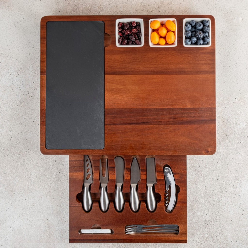 Personalized Acacia Wood Charcuterie Board Set with Stainless Steel Knives – Custom Cheese Board for Wedding, Anniversary, New Mom, Engagement, Housewarming, Bridal Shower, Women, Mother’s Day Gifts