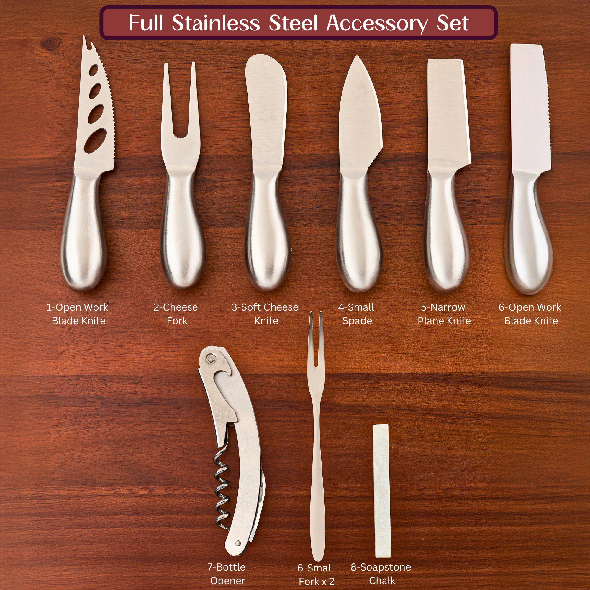 Personalized Acacia Wood Charcuterie Board Set with Stainless Steel Knives – Custom Cheese Board for Wedding, Anniversary, New Mom, Engagement, Housewarming, Bridal Shower, Women, Mother’s Day Gifts